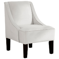 Crux Swoop Lounge Chair - Velvet, White