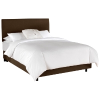 Caelum Bed - Linen Slipcover Headboard, Chocolate