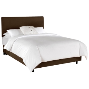 Caelum Bed - Linen Slipcover Headboard, Chocolate 