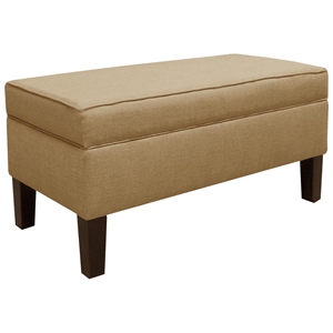 Perseus Upholstered Storage Bench - Decorative Piping, Sandstone 