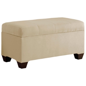 Vela Storage Bench - Microsuede, Seams, Oatmeal 