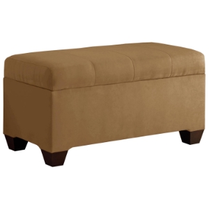 Vela Storage Bench - Microsuede, Seams, Saddle 