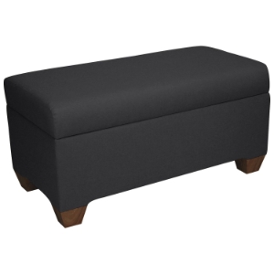 Sagittarius Upholstered Storage Bench - Twill, Black 