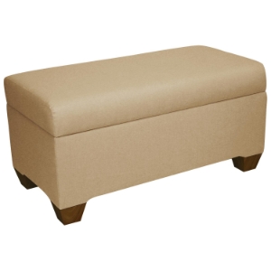 Sagittarius Upholstered Storage Bench - Twill, Khaki 