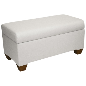 Sagittarius Upholstered Storage Bench - Twill, White 