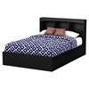 Step One Full Mates Bed - 3 Drawers, Bookcase Headboard, Pure Black - SS-10034