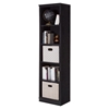 Morgan 5 Shelves Narrow Bookcase - Black Oak - SS-10139