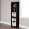 Morgan 5 Shelves Narrow Bookcase - Black Oak - SS-10139