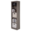 Morgan 5 Shelves Narrow Bookcase - Gray Maple - SS-10151