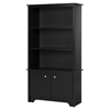 Vito 3 Shelves Bookcase - 2 Doors, Pure Black - SS-10331