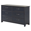 Ulysses 6 Drawers Double Dresser - Blueberry - SS-10361