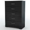 Step One Black Chest with 5 Drawers - SS-3107035