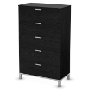 Flexible Black Oak 5-Drawer Chest - SS-3347035