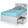 Crystal White Twin Mate's Bed with Bookcase Headboard - SS-3550080-3550098