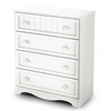 Savannah Cottage Style 4-Drawer Chest in White - SS-3580034