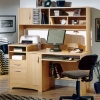 Squared Computer Desk and Hutch in Maple - SS-7243787