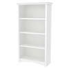 Gascony Bookcase - 4 Shelves, Pure White - SS-7360767