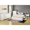 Fusion Queen Mates Bed - 2 Drawers, Pure White - SS-9007B1