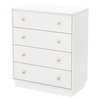 Litchi 4 Drawers Chest - Pure White - SS-9011034