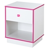 Logik 1 Drawer Nightstand - Pure White and Pink - SS-9039062