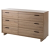Fynn Double Dresser - 6 Drawers, Rustic Oak - SS-9067027