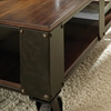 Barrett Cocktail Table - Wood, Antiqued Metal, Casters - SSC-BR200CT-BR200CB