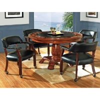 Tournament 5 Piece Game Set with Black Chairs on Casters