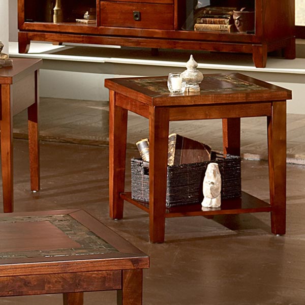 Slate Inlay Table Davenport Slate Inlay Top End Table | DCG Stores
