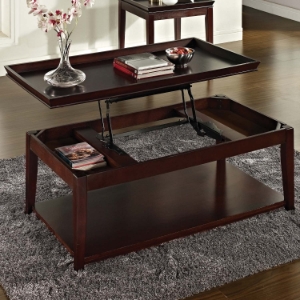 Clemson Rectangular Coffee Table - Lift Top, Dark Cherry 