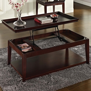 Clemson Rectangular Coffee Table - Lift Top, Dark Cherry 