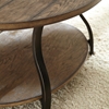 Denise Oval Coffee Table - Light Oak Wood Top, Metal Base - SSC-DN200C