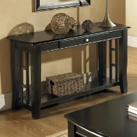Cassidy Black Sofa Table with Curved Legs