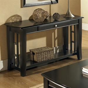 Cassidy Black Sofa Table with Curved Legs 