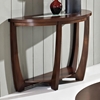 Rafael Demilune Sofa Table - Crackled Glass, Dark Cherry Wood - SSC-RF300S