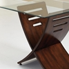 Cafe Occasional Tables Set - Beveled Glass, Dark Cherry Wood - SSC-CA125T-CA150BH