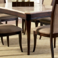 Marseille Rectangular Dining Table - Cream Top, Dark Cherry Base