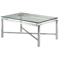 Nova Contemporary Cocktail Table with Glass Top