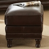 Chateau Leather Ottoman - Nail Heads, Antique Chocolate Brown - SSC-CH860T
