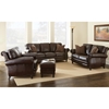Cau 3 Piece Leather Sofa Set, Chocolate Brown Living Room Set
