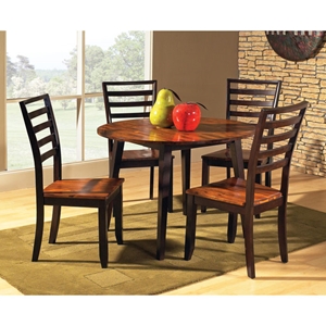 Abaco Round Dual Drop Leaf Dinette Table with Four Side Chairs 