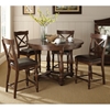 Wyndham Round Counter Dining Set - X-Back Stools, Tobacco - SSC-WD5454-5PC