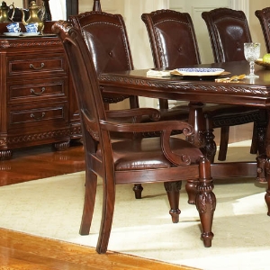 Antoinette Cherry Finished Armchair with Carved Accents 