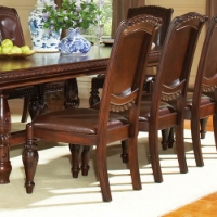 Antoinette Side Chair with Carved Scrolls Arched Top