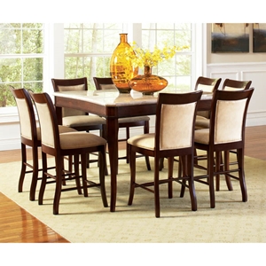Marseille 9 Piece Counter Set with Marble Top Table 