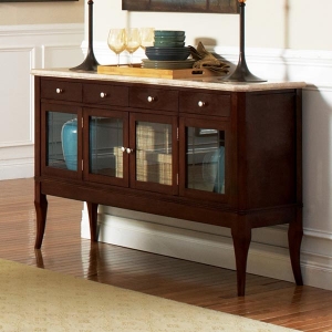 Marseille Marble Top Sideboard with Glass Doors 