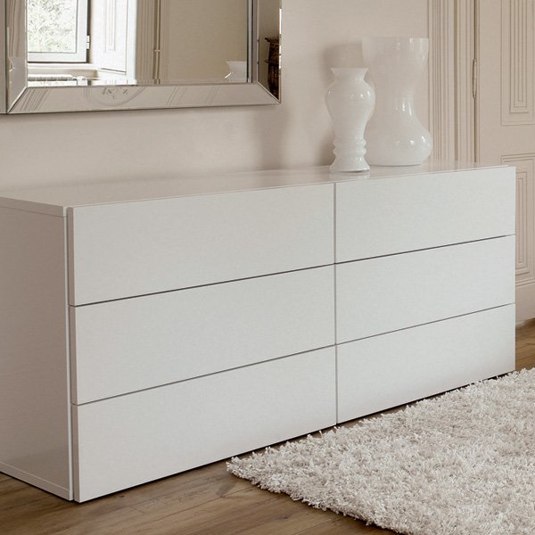 modern 6 drawer dresser Sera Fluted 6-Drawer Wood Horizontal Sleek spacious dresser top surface STORKLINTA 6-drawer dresser - dark-brown/oak