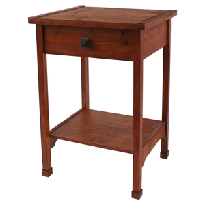 Wood Table - 1 Drawer, 1 Shelf 