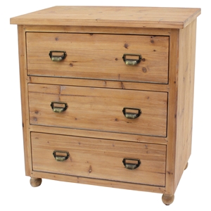 Wood Cabinet - Natural, 3 Drawers 