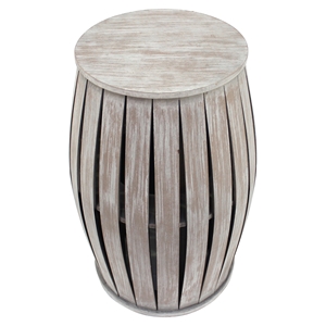 Wood Table - Round Top, Drum Base 