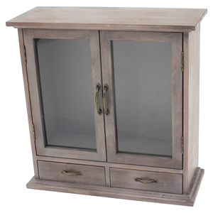 Wood Wall Cabinet - 2 Doors, 2 Drawers 